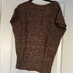 Chunky leather Knit Brown Sweater